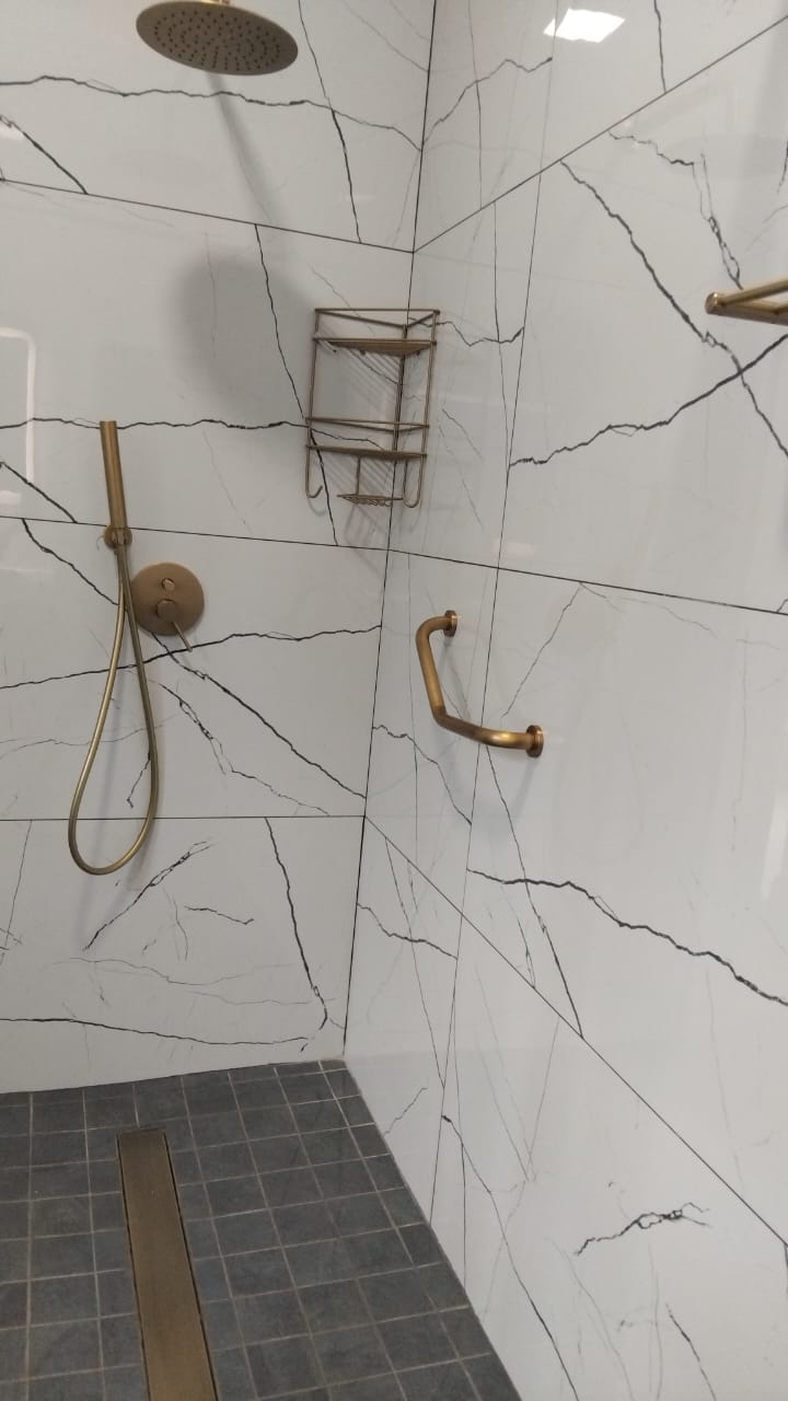 Dark and moody bathroom installation Centurion