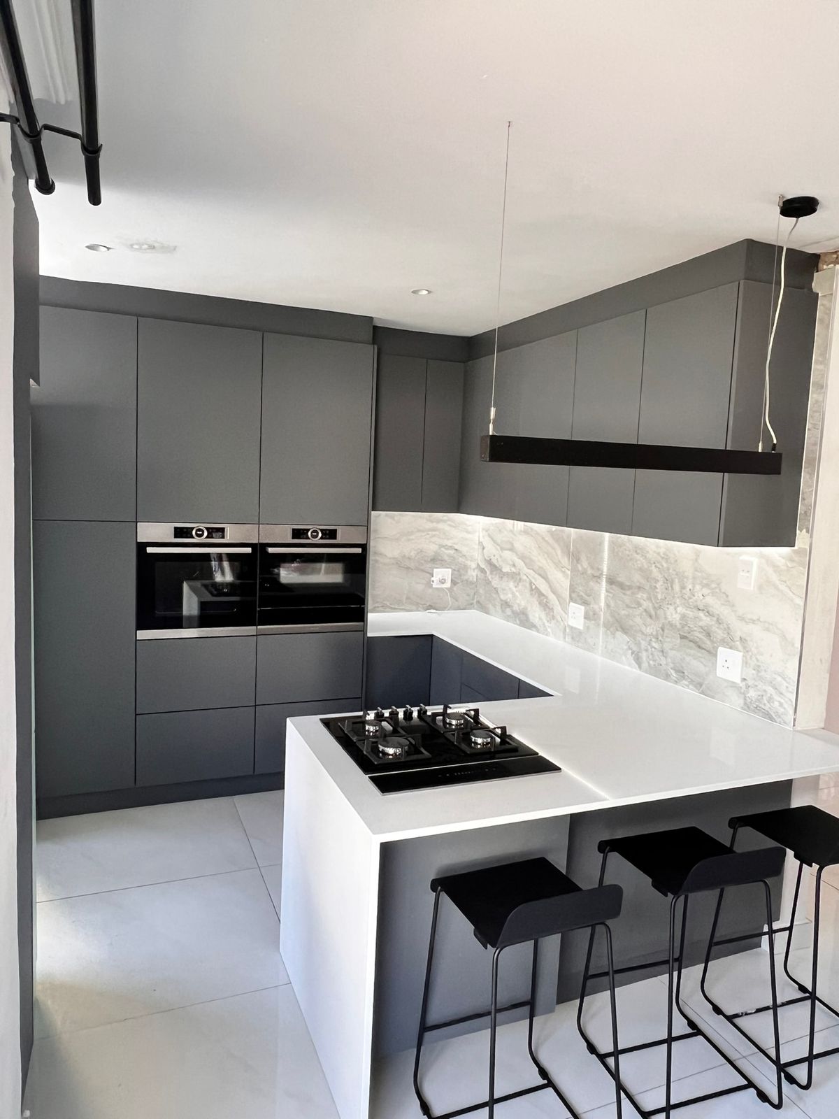 Grey kitchen design and installation Pretoria