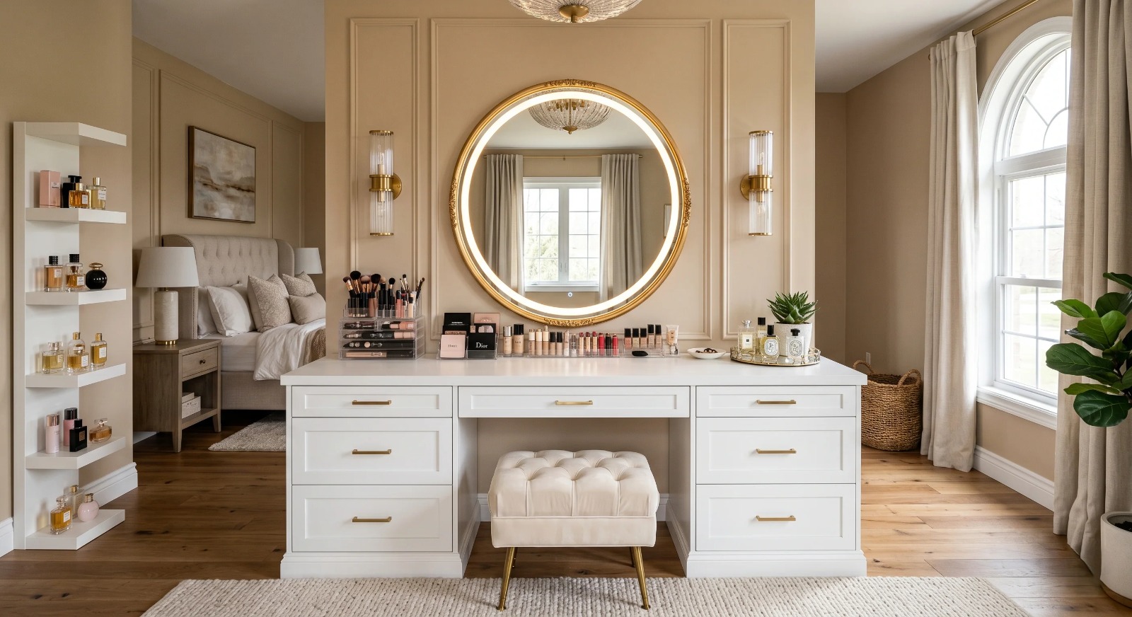 Custom bedroom and bathroom vanity design