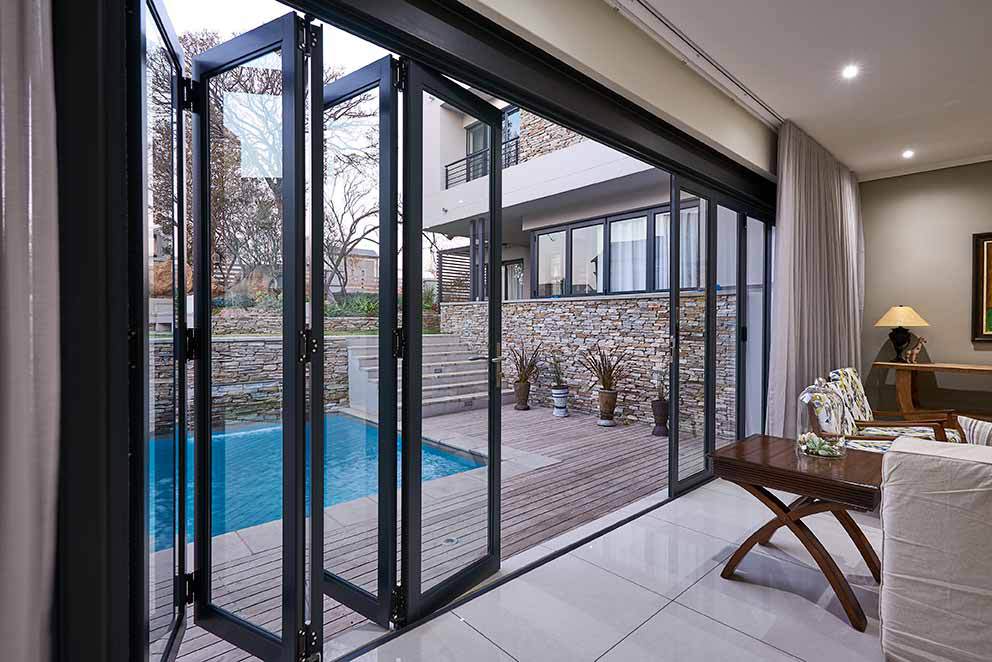 Sliding folding aluminium doors installed by VSL Projects in Pretoria
